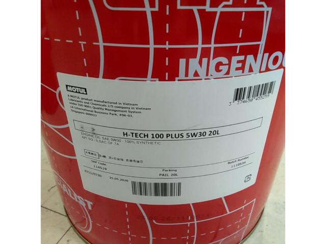 【5W-30 20L】MOTUL H-TECH 100 PLUS エンジンオイル