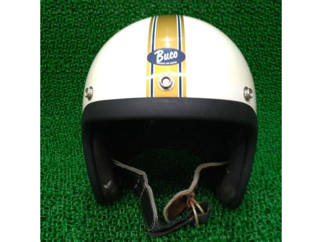 【BUCO】ホワイト/ゴールドストライプ JET500-TX ジェットヘルメット 57.5cm 2003年