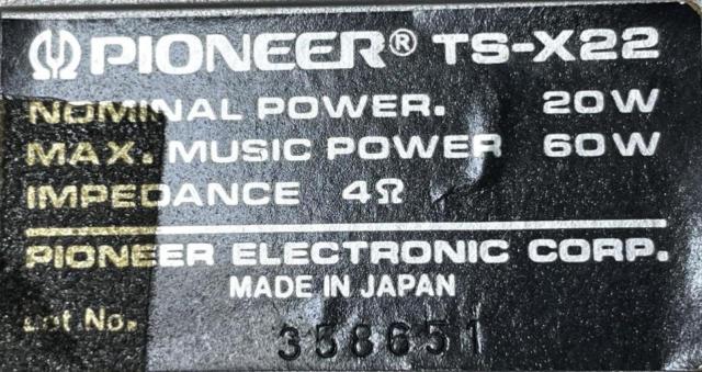 PIONEER
TS-X22
Lonesome cowboy
3way speaker
[That time thing]