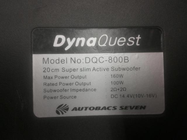 AUTOBACS
DynaQuest
20cm
Active subwoofer
Z08134