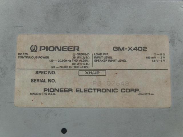 carrozzeria
GM-X402
Amplifier