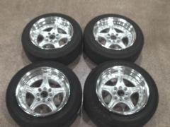 Algernon CST DOALL プレセディオCSTデーモンキャンバー+YOKOHAMA ADVAN FLEVA 195/55R15+205/55R15