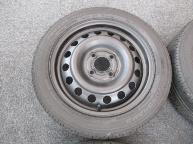 メーカー不明 スチールホイール+YOKOHAMA PARADA PA03 165/55R14C 4本セット ☆前後J数違い☆