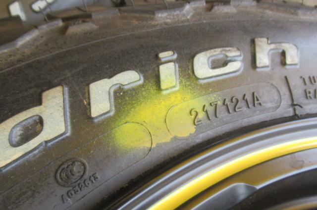 AME(エーエムイー)  PPX MIL:8 セミグロスブラック×イエローライン + BFGoodrich(ビーエフグッドリッチ) All-Terrain T/A KO2
