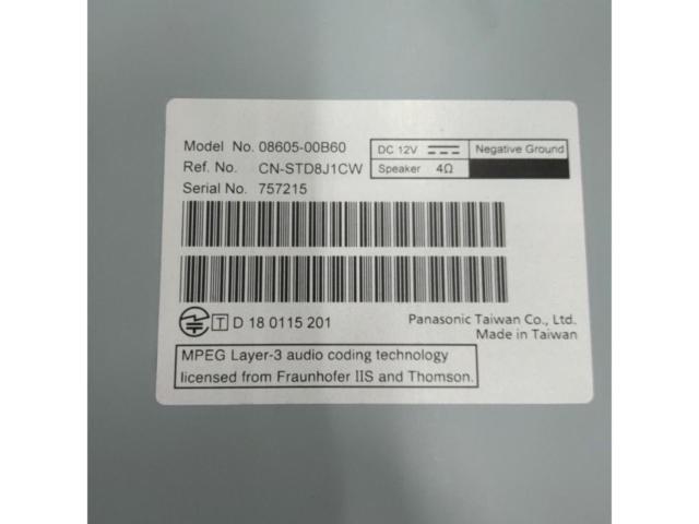 Toyota
NSCN-W68
One-segment TV/CD/SD/AM/FM/Bluetooth compatible