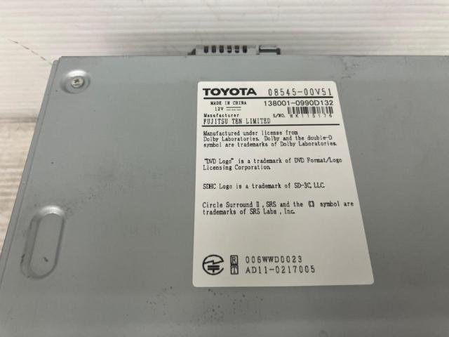 トヨタ (TOYOTA) NSZT-W62G  200mmワイド 4x4フルセグ/CD/DVD/タッチパネル/Bluetoothオーディオ  地図データ2021年度春版 更新済み