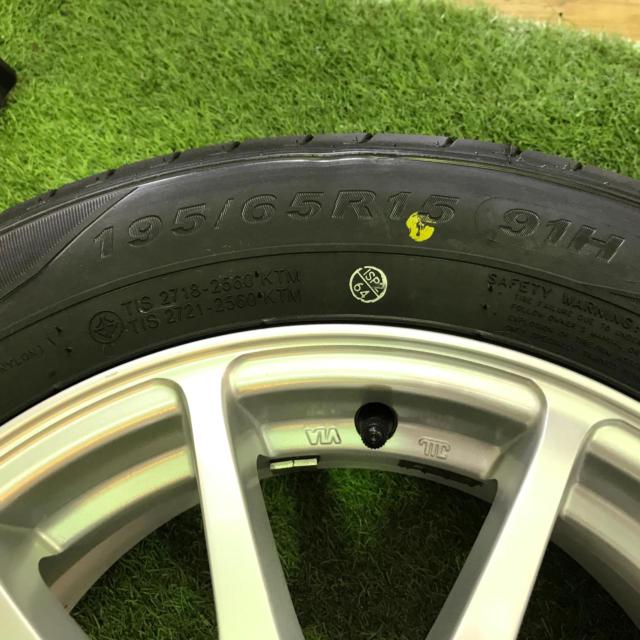 【未走行ラベル付き!】ARREST 10本スポーク シルバーホイール  + KENDA KR203 195/65R15 91H