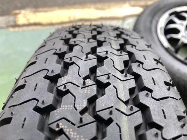 Lehrmeister LMG MS-9W グロスブラック + YOKOHAMA(ヨコハマ) SUPER VAN 355 145/80R12 80/78N LT★ミゾたっぷり!軽トラ/軽バン