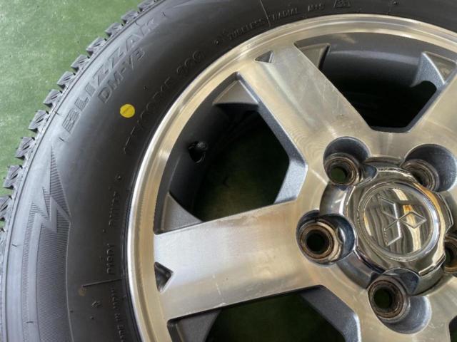 三菱純正(MITSUBISHI) パジェロミニ 後期 純正アルミ + BRIDGESTONE(ブリヂストン) BLIZZAK DM-V3 175/80R15 90Q★タイヤは新品!2025年製