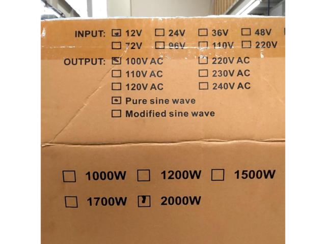 LCYMW 正弦波 インバーター 2000W【未使用品】