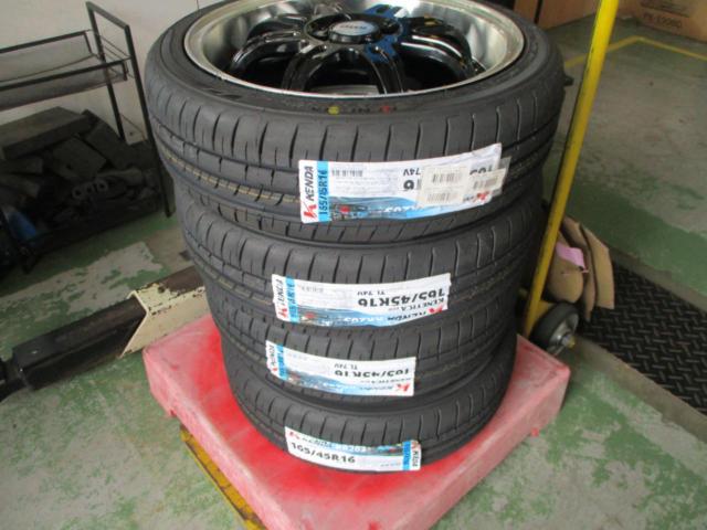 【新品タイヤ付き】BADX D.O.S. DEEP RIVAGE + KENDA(ケンダ) KR203 165/45R16 74V XL