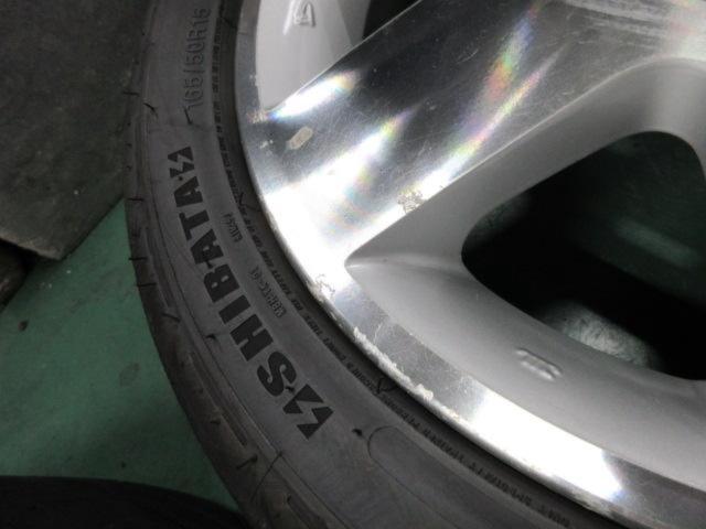【DAIHATSU】L880K/コペン 純正ホイール +【SHIBATIRE】REVIMAX R23 165/50R15 2本干渉キズアリ