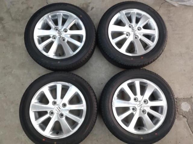 タイヤバリ山の美品!!【スズキ純正】 DA17W/エブリィワゴン純正ホイール+【DUNLOP】SP SPORT230