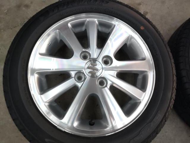 タイヤバリ山の美品!!【スズキ純正】 DA17W/エブリィワゴン純正ホイール+【DUNLOP】SP SPORT230