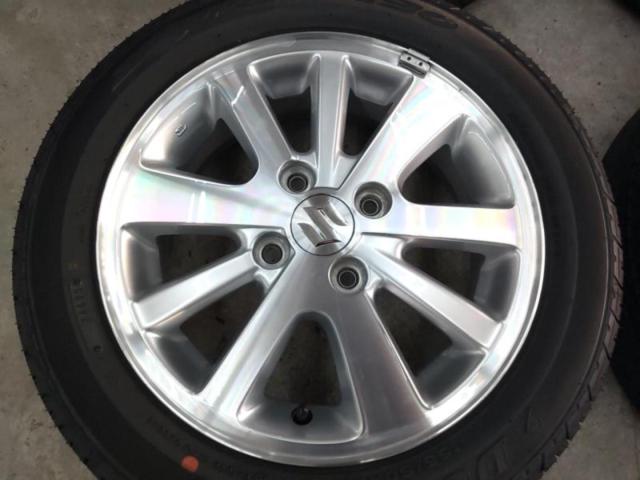 タイヤバリ山の美品!!【スズキ純正】 DA17W/エブリィワゴン純正ホイール+【DUNLOP】SP SPORT230