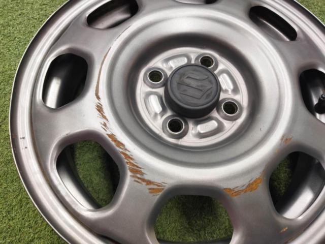 [One piece has a bend on the back]
SUZUKI
Hustler/MR31 series
G grade
Genuine
15 inches
Steel wheel
4 pieces set