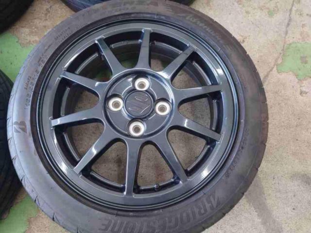 スズキ純正  アルトワークス(HA36S)純正ホイール  + BRIDGESTONE POTENZA Adrenaline RE004 165/55R15 4本セット