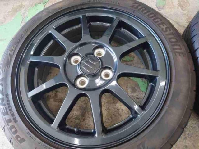 スズキ純正  アルトワークス(HA36S)純正ホイール  + BRIDGESTONE POTENZA Adrenaline RE004 165/55R15 4本セット