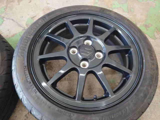 スズキ純正  アルトワークス(HA36S)純正ホイール  + BRIDGESTONE POTENZA Adrenaline RE004 165/55R15 4本セット