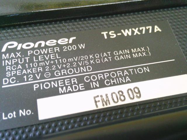 carrozzeria
TS-WX77A
