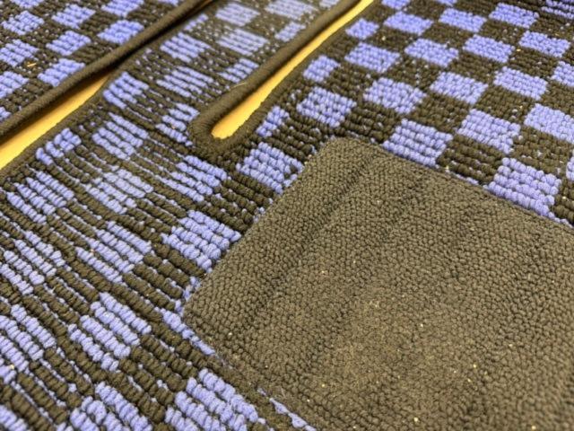 【FJ CRAFT】フロアマット/ラゲッジマット チェック ブルーxブラック ヤリスクロス ハイブリッド/10系･15系