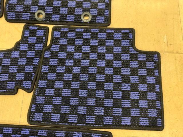 【FJ CRAFT】フロアマット/ラゲッジマット チェック ブルーxブラック ヤリスクロス ハイブリッド/10系･15系