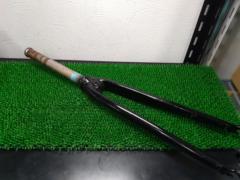 ※補修塗装あり コラム長:210mm/エンド幅:100mm/700C対応 メーカー不明 アルミリジッドフォーク  ブラック