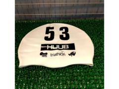 HUUB トライアスロン スイムキャップ ホワイト 53ゼッケン