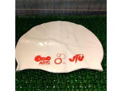 JTUロゴ トライアスロン スイムキャップ ホワイト ゼッケン無し
