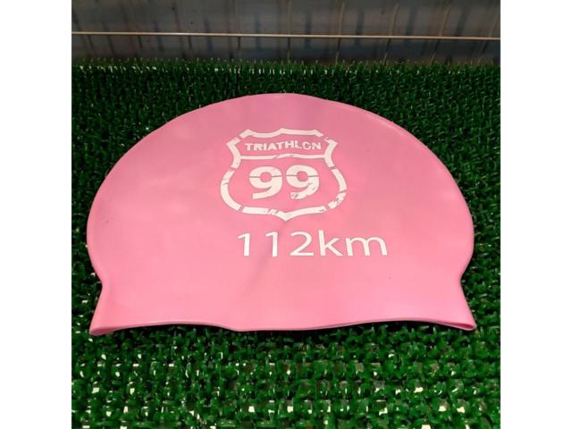 99T KUJUKURIロゴ トライアスロン スイムキャップ ピンク