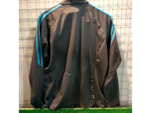 サイズ:レディースM adidas ジャージ グレー×ライトブルー
