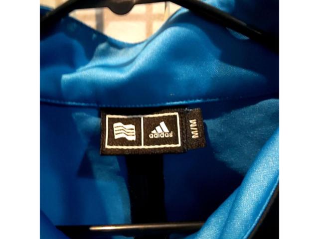 サイズ:メンズM adidas 半袖ジャージ ブルー×ブラック