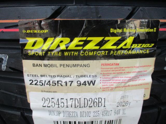 [Four]
DUNLOP
DIREZZA
DZ102
225 / 45R17
94W
XL