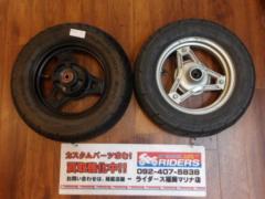 Genuine Honda wheels
Set before and after
Removing the square-headlight Chaly