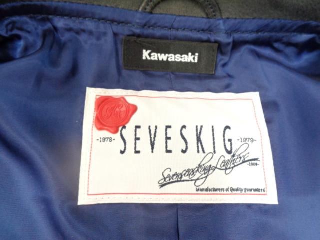 SEVESKING(セヴシグ)×KAWASAKI(カワサキ) リフレクターレザーライダース サイズ不明