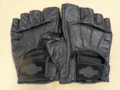 HarleyDavidson(ハーレーダビッドソン) パンチングレザーフィンガーレスグローブ ブラック XLサイズ