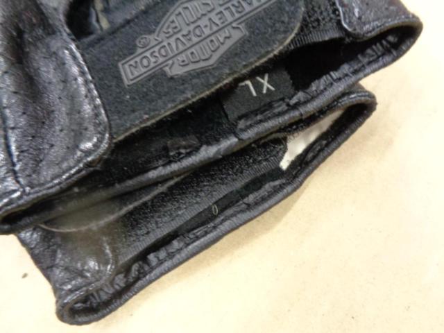 HarleyDavidson(ハーレーダビッドソン) パンチングレザーフィンガーレスグローブ ブラック XLサイズ