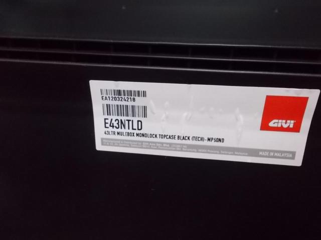 GIVI (ENT)
E43N
Mono Lock rear box
General purpose