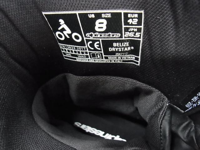 サイズ42/26.5cm/US8 HONDA(ホンダ) x Alpinestars(アルパインスターズ) BELIZE DRYSTAR BOOTS BK/WH/RD/HONDA