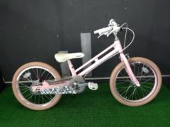 【わけあり現状販売】M&M Corde 18インチ シングルギア ベルトドライブ キッズサイクル ピンク※チェーンカバー破損/ブレーキシュー硬化/サドル汚れ