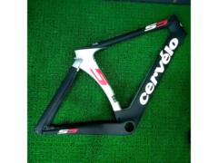 CERVELO S5 2013年モデル カーボンロードバイクフレーム 51cm ブラック/シルバー2 ※フォーク・各小物類欠品/ヘッドベアリング受け部破損