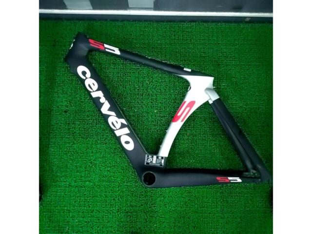 CERVELO S5 2013年モデル カーボンロードバイクフレーム 51cm ブラック/シルバー2 ※フォーク・各小物類欠品/ヘッドベアリング受け部破損