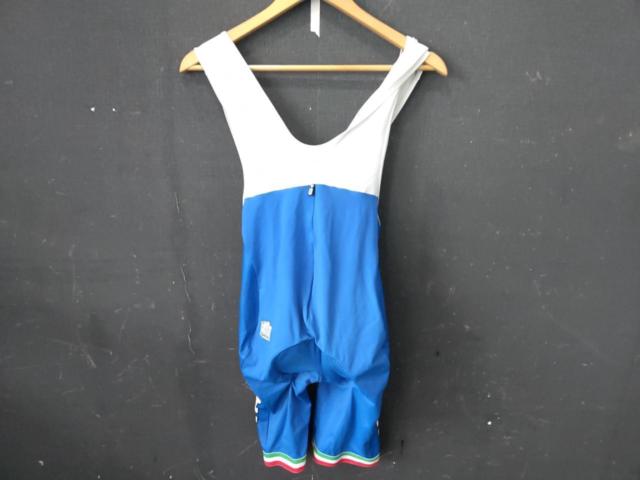 サイズ:L Santini ITALY 半袖サイクルジャージ/ビブショーツ上下セット ブルー