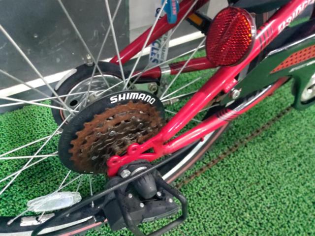 【わけあり現状販売】BRIDGESTONE EX06 エクスプレスジュニア 2018年頃 20インチ 外装6段変速 ジュニアサイクル レッド※錆/シフターディスプレイヒビ/タイヤヒビ