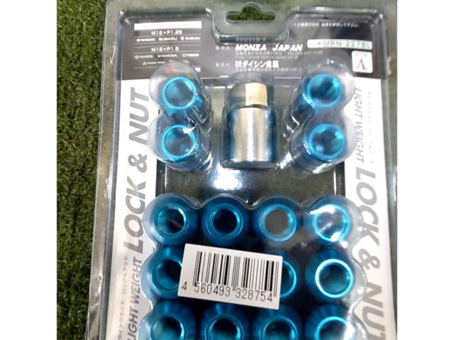 MONZA JAPAN 27mm軽量ジュラルミンロック&ナットセット(16個入り)【MRN-227BL】