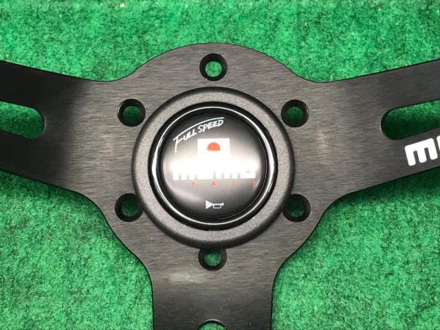 MOMO FULL SPEED/フルスピード BKレザー/BKスポーク BLACK TOP 328mm/90mm DEEP