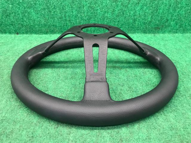 MOMO FULL SPEED/フルスピード BKレザー/BKスポーク BLACK TOP 328mm/90mm DEEP