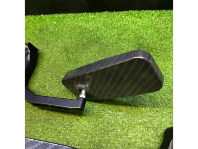 【M10/正ネジ】メーカー不明 汎用ブルーレンズスクエアーミラー 左右セット