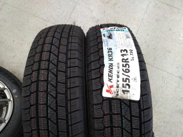 【新品スタッドレス付】TOPY INVERNO TS6  + KENDA KR36 155/65R13 73Q