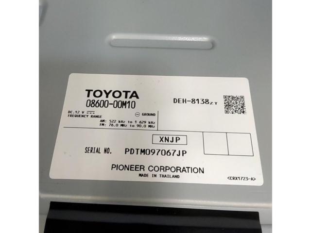 TOYOTA genuine
CP-W64
DEH-8138ZT
08600-00M10
CD tuner